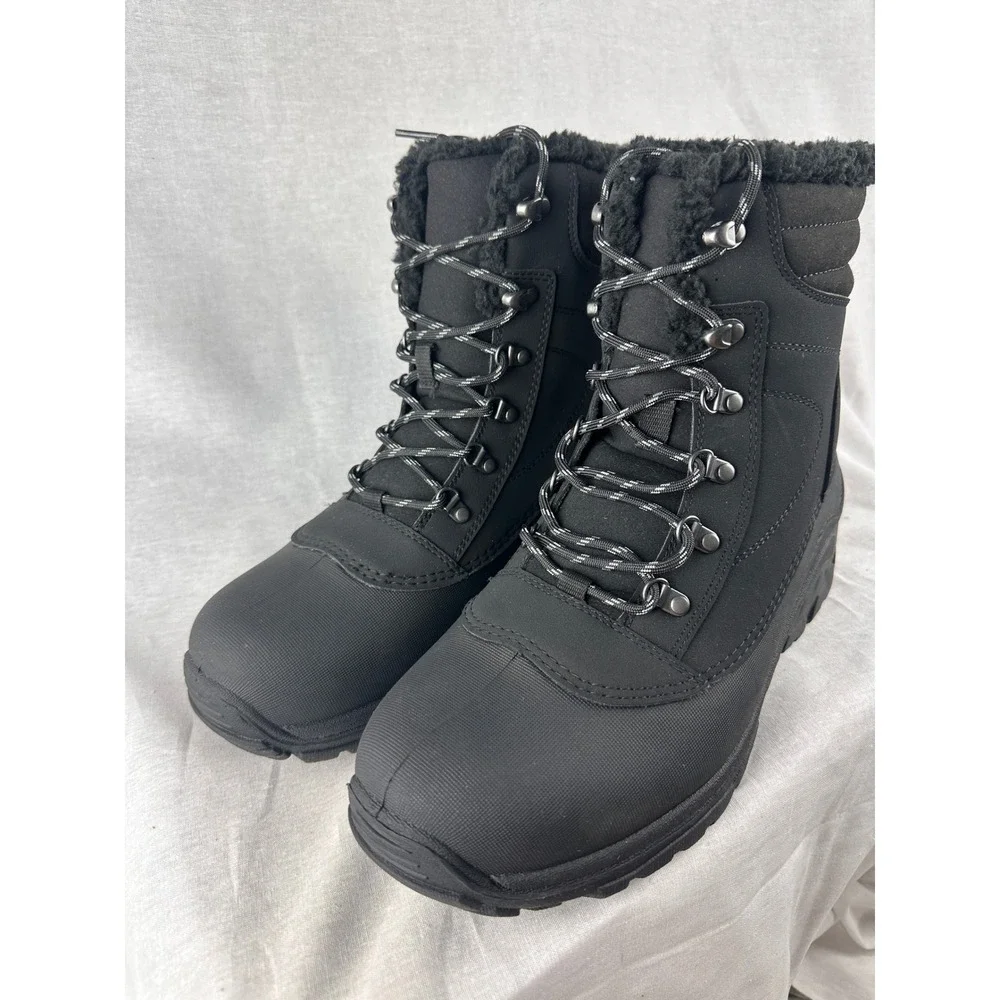 All in Motion Mens Black Winter Snow Boots‎ Thermolite EcoMade Insulated Size 11